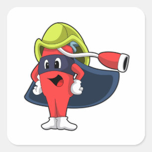 Superhero as Firefighter Square Sticker