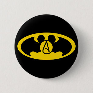 Superhero atheist button