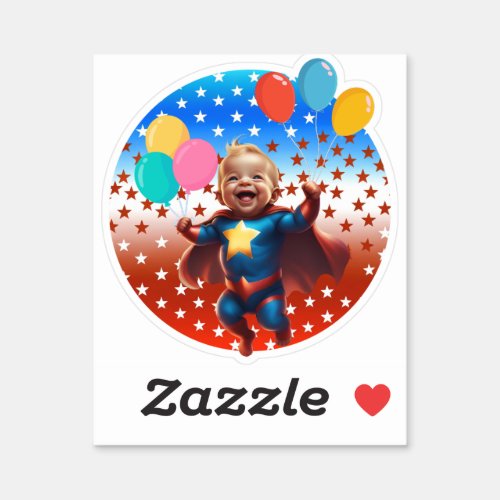 Superhero Baby Birthday Vinyl Sticker