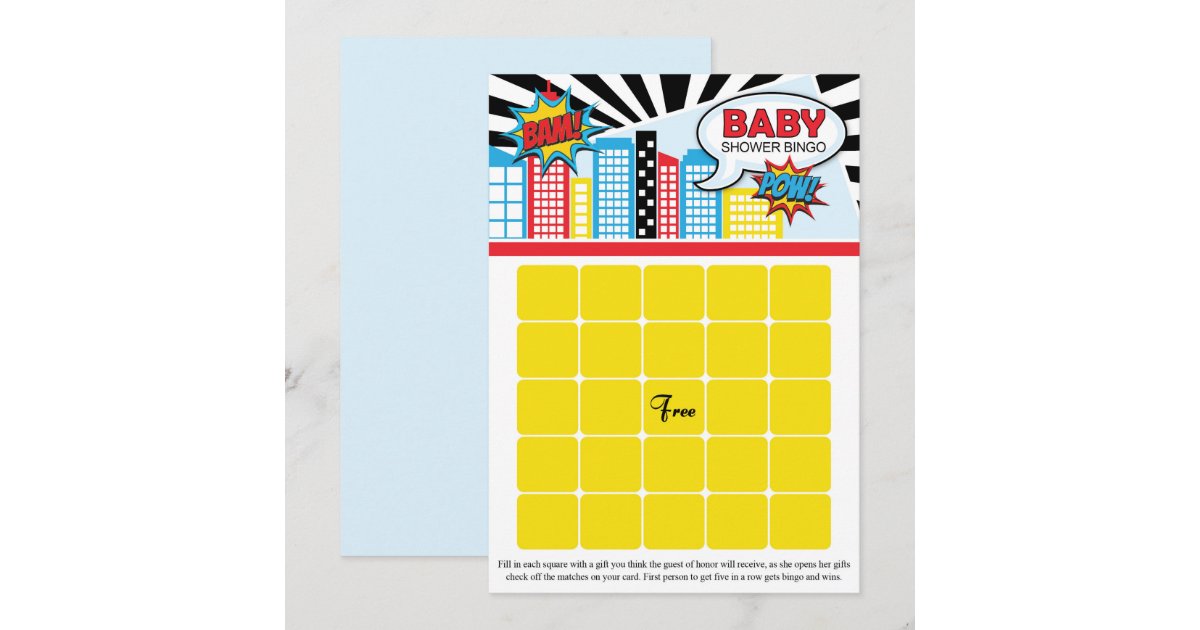 Superhero Baby Shower Bingo Cards | Zazzle