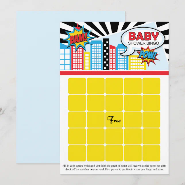 Superhero Baby Shower Bingo Cards | Zazzle
