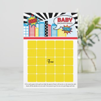 Superhero Baby Shower Bingo Cards | Zazzle