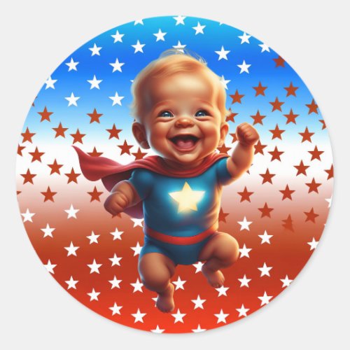Superhero Baby Sticker _ Adorable Smiling Baby 