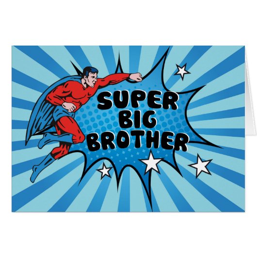 Superhero Becoming a Big Brother Cards (Front Horizontal)