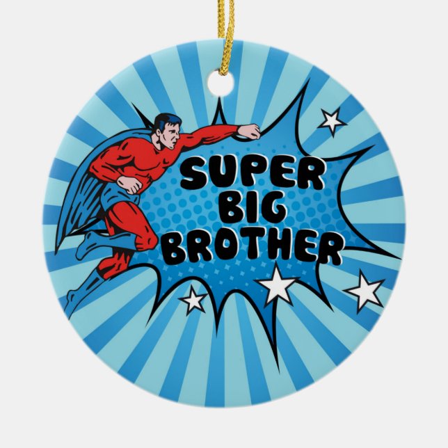 Superhero Becoming a Big Brother Ceramic Ornament (Front)