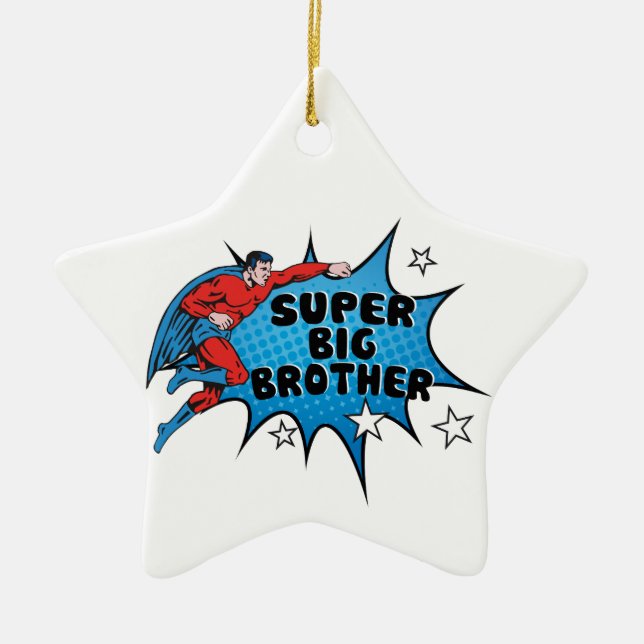 Superhero Becoming a Big Brother Ceramic Ornament (Front)