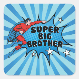 Superhero Becoming a Big Brother Square Sticker