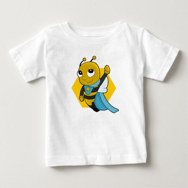 Superhero bee cartoon baby T-Shirt (Front)