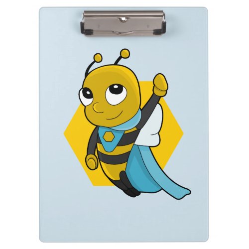 Superhero bee cartoon clipboard