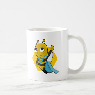 Superhero bee cartoon coffee mug