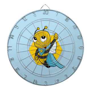 Superhero bee cartoon dart board