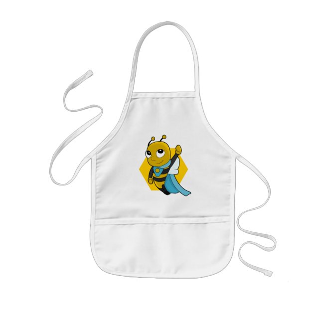 Superhero bee cartoon  kids' apron (Front)