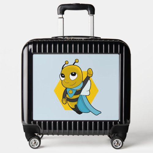 Superhero bee cartoon luggage