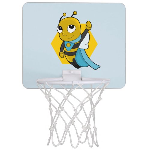 Superhero bee cartoon mini basketball hoop