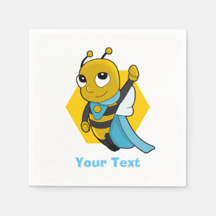 Superhero bee cartoon napkins