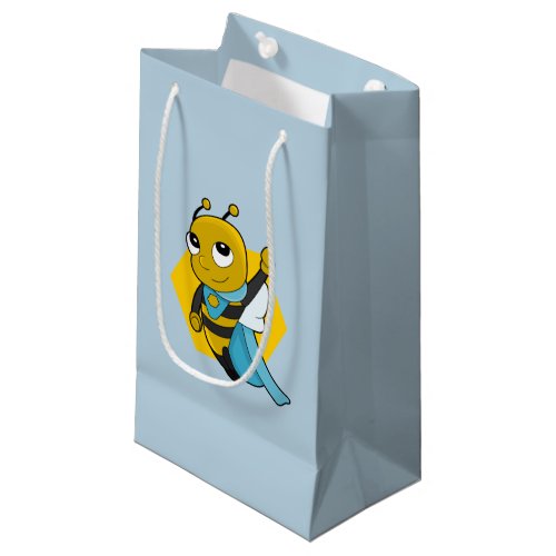Superhero bee cartoon small gift bag
