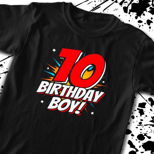 Superhero Birthday _ 10 Year Old _ 10th Birthday T_Shirt
