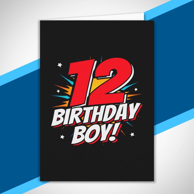 Superhero Birthday - 12 Year Old - 12th Birthday Card (Creator Uploaded)