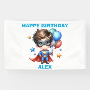 Superhero Birthday Banner Kids Party Decoration