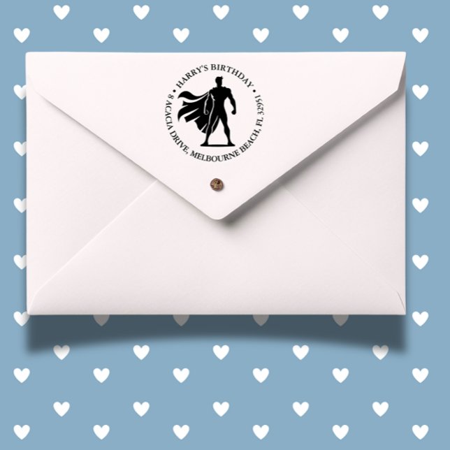 Superhero Birthday Bash Self-inking Stamp (Make every party special with our Superhero Party Self-inking Stamp.)