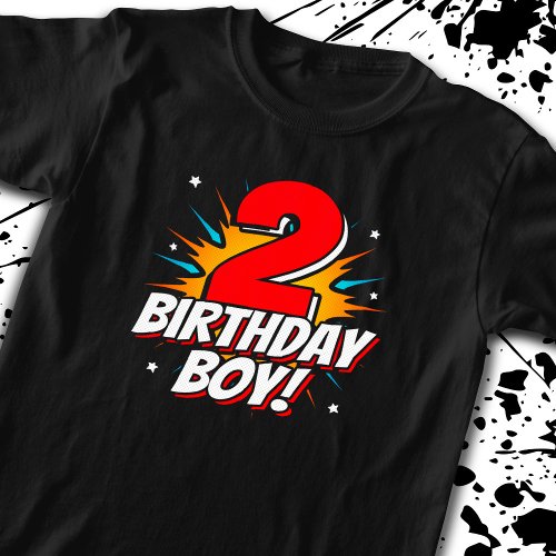 Superhero Birthday Boy _ 2 Year Old _ 2nd Birthday T_Shirt