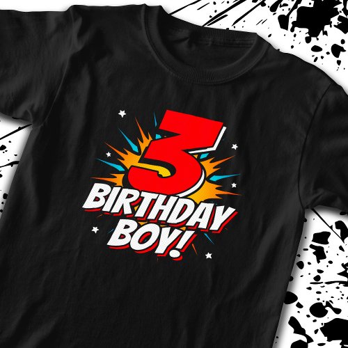Superhero Birthday Boy _ 3 Year Old _ 3rd Birthday T_Shirt