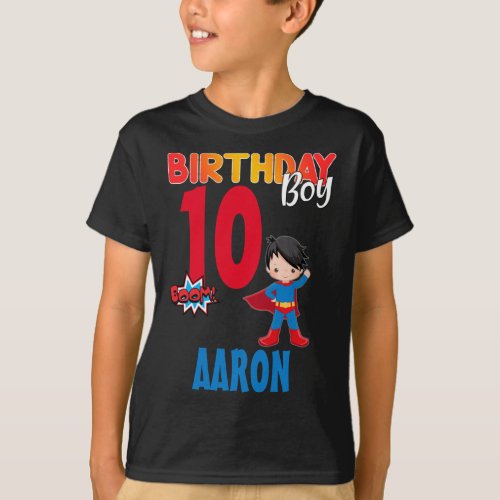 Superhero Birthday Boy Colorful Custom T_Shirt