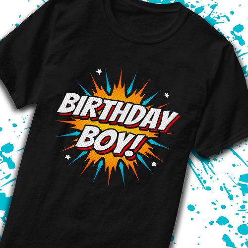 Superhero Birthday Boy Comics Fun Kids Comic Party T_Shirt