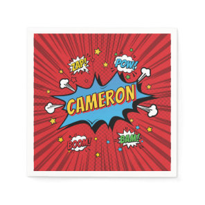 Superhero Birthday Comic Book Napkins