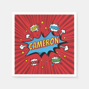 Superhero Birthday Comic Book Napkins