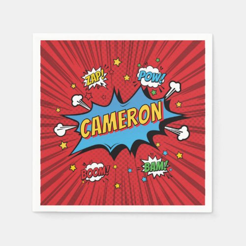 Superhero Birthday Comic Book Napkins