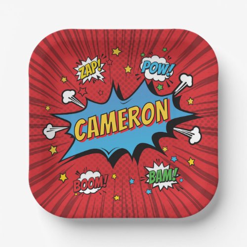 Superhero Birthday Comic Book Paper Plates