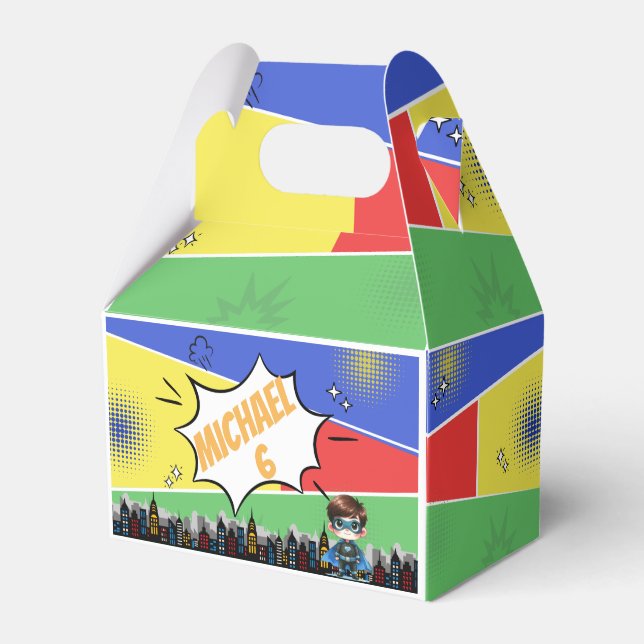 Superhero Birthday Favor Boxes (Front Side)