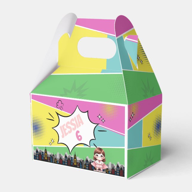 Superhero Birthday Favor Boxes (Front Side)