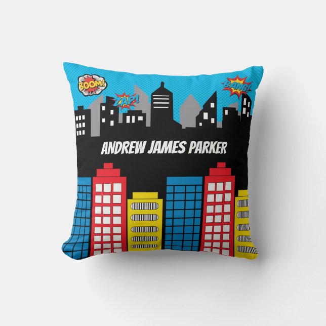 Superhero Birthday Gift Superheroes Nursery Room Throw Pillow (Front)