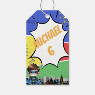 Superhero Birthday Gift Tags
