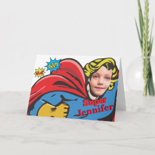 Superhero Birthday Girl Comic ⚡ Special Kid Card