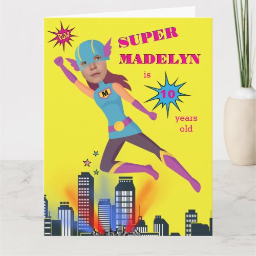 Superhero Birthday Girl Fantastic Sensational  Card