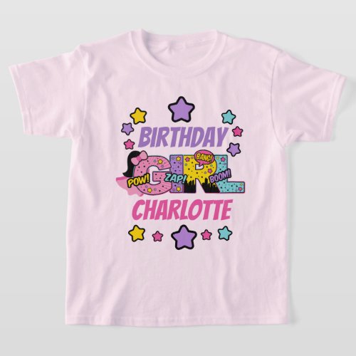 Superhero Birthday Girl Super Girl T_Shirt