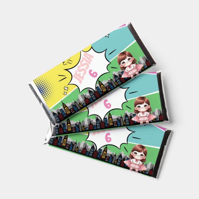 Superhero Birthday Hershey Bar Favors (Front)