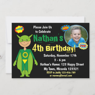 Superhero Birthday Invitation