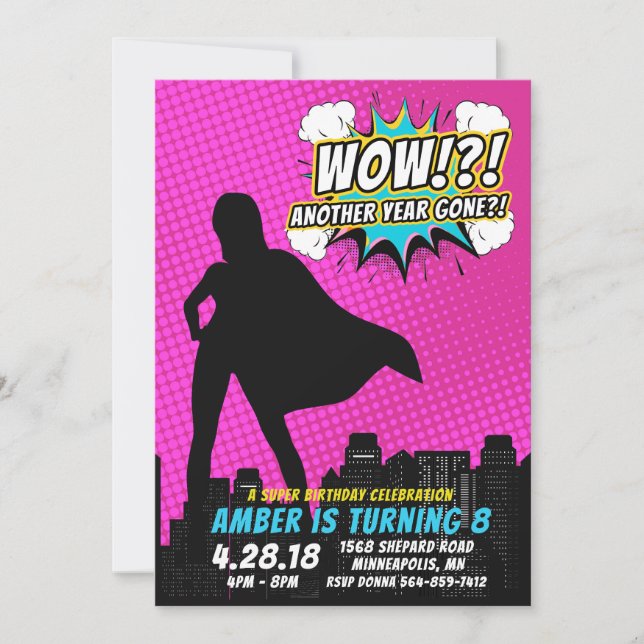 Superhero Birthday Invitation (Front)