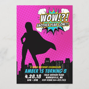 Superhero Birthday Invitation