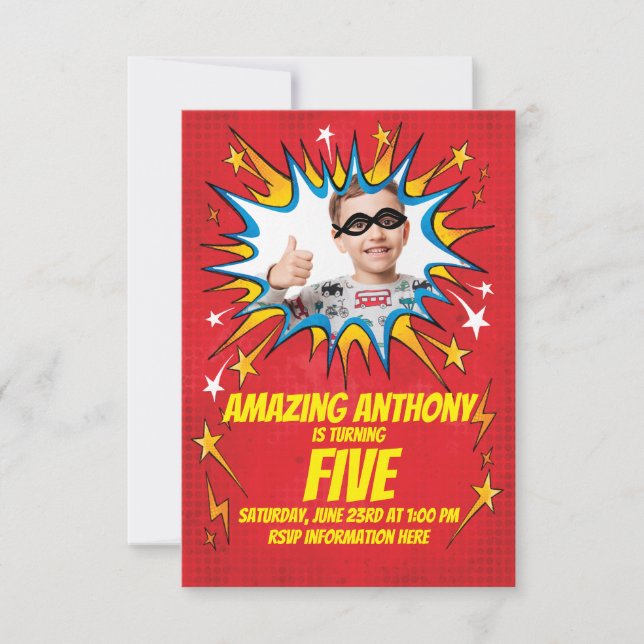Superhero Birthday Invitation (Front)