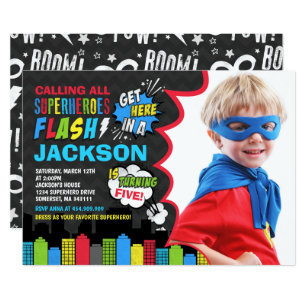 superhero birthday invitations zazzle