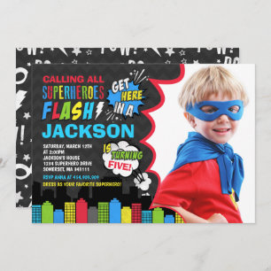 Superhero Birthday Invitation Superhero Party