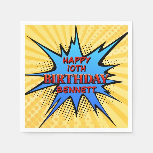 Superhero Birthday Napkins (Front)