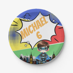 Superhero Birthday Paper Plates
