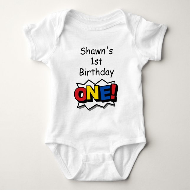 Superhero Birthday Party Bodysuit (Front)
