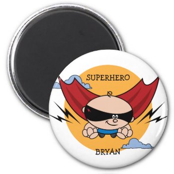 Superhero Birthday Party Favor Magnet by mistyqe at Zazzle